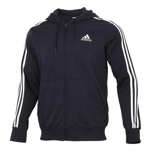 NWT ADIDAS TRACK TOPS HOODIE FULL ZIP ATHLETIC MEN SIZE L NAVY
