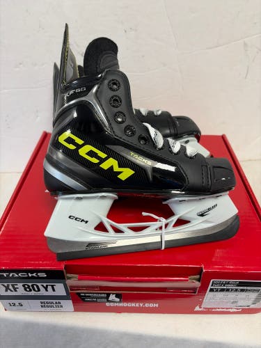 Black 2024 CCM Tacks XF 80 Hockey Skates Regular Width 12.5 (New)