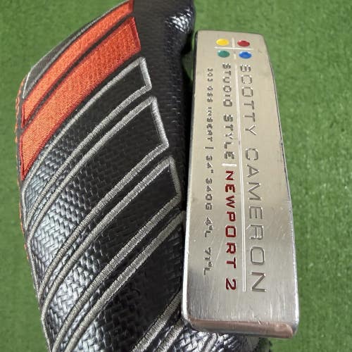 Titleist Scotty Cameron Studio Style Newport 2  34 Blade Putter W/Headcover