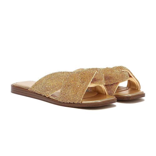 Sam Edelman Issie Sandals Women's 5.5 M Gold Embellished Knotted Slide ZOGG3170