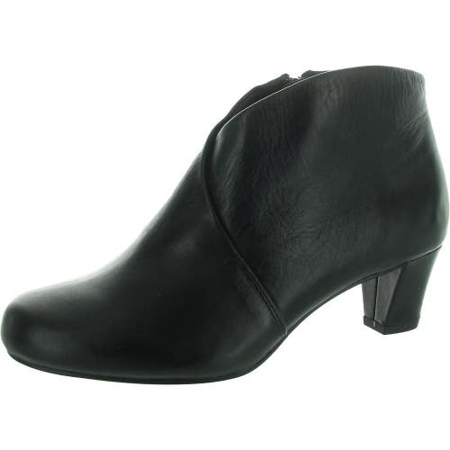 David Tate Prestige Boots Women's 9.5 W Black Leather Block Heel Bootie ZOGG2924
