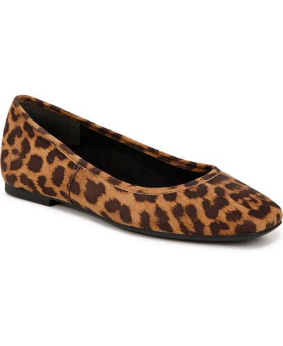 Vionic Orinda Ballet Flat Women's 9 N Brown Suede Leopard Print Shoes ZOGG3212