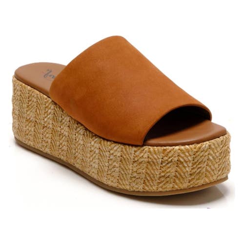 Free People Harbor OB1878584 Sandals Women 7M Tan Raffia Flatform Slide ZOGG3353