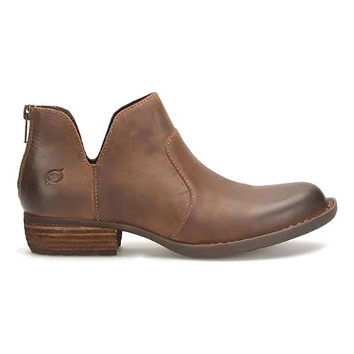 Born Kerri Bootie Womens US 9 Brown Leather Back Zip Block Heel Boots ZOGG2901