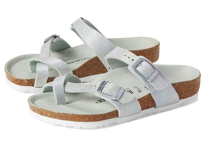 Birkenstock Mayari Sandals Kids US 10 Iridescent Matcha Slip On Slide ZOGG3176