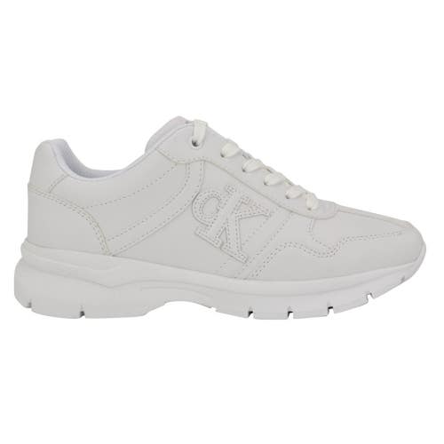 Calvin Klein Caius Sneakers Womens US 6 White Athletic Running Shoes ZOGG3104