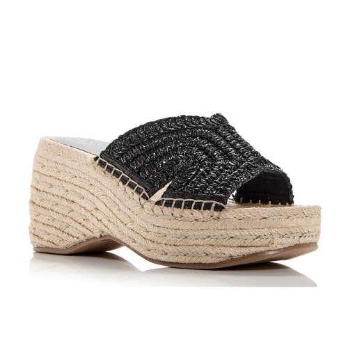 Marc Fisher Zakki MLZAKKI-BLK01 Women 7.5 Black Espadrille Wedge Sandal ZOGG3089