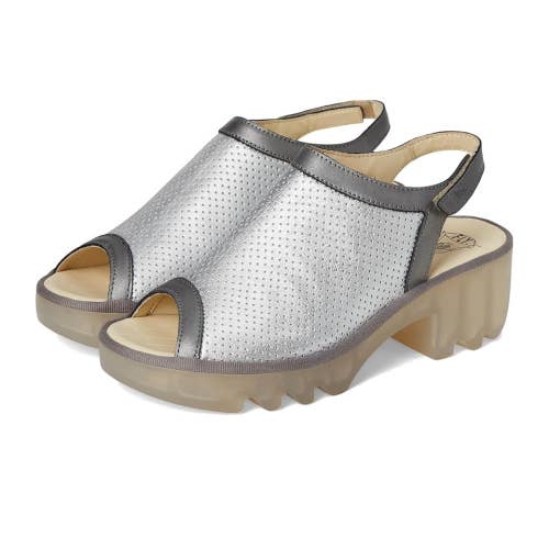 Fly London TEIF577FLY Slingback Womens 38 Silver Leather Heeled Sandal ZOGG3087