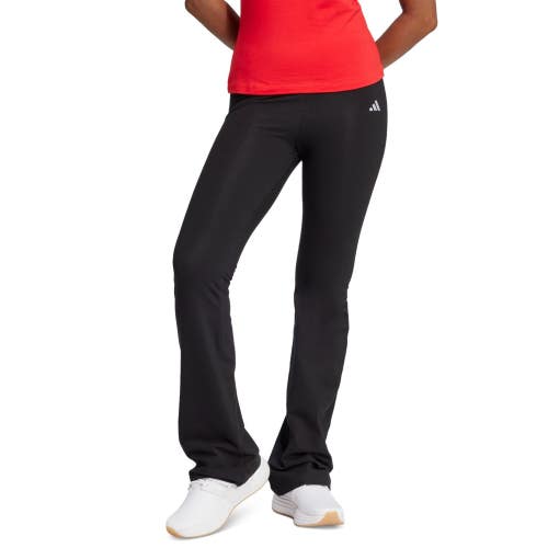 Adidas Essentials Flared Leggings Women's XL Black Logo Print Stretch FTS1643