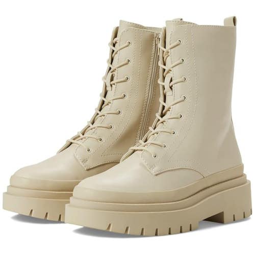 Steve Madden Mansel MANS22S1-253 Boots Women's 5 M Bone Side Zip Combat RHS9046