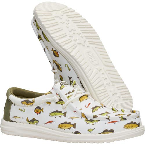 Hey Dude Wally 45725-0NI Mens White Freshwater Fish Slip-On Casual Shoes SHOP633