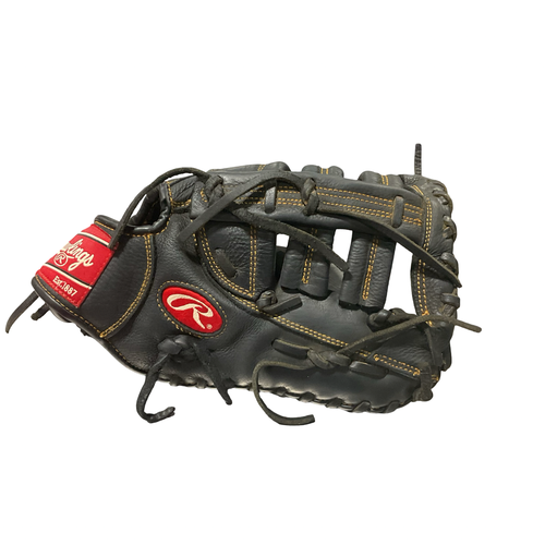 Used Rawlings RENEGADE 1B MITT BB/SB First Base RH Throw Black 12 1/2" 11834-S000054994