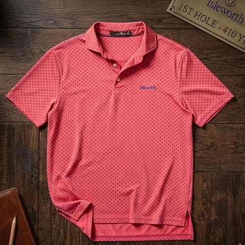 RLX Ralph Lauren Isleworth Country Club Golf Polo Red Geometric Men's L