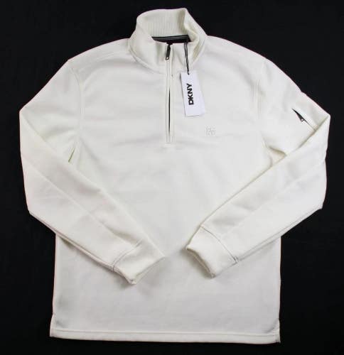 NWT DKNY ATHLETIC SWEATSHIRT  1/4-Zip MEN SIZE L WHITE