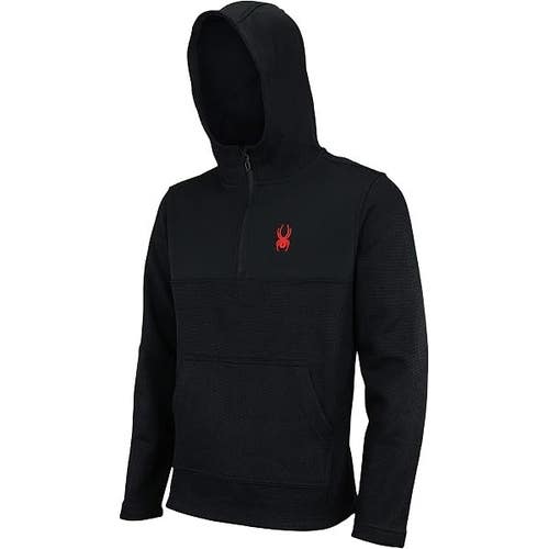 NWT SPYDER CORE ATHLETIC SWEATSHIRT FLEECE HOOD WARM MEN SIZE L $110