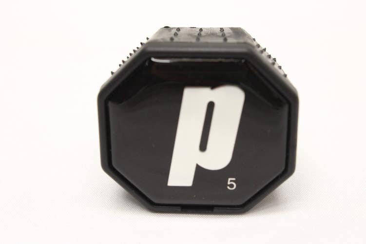 *NOS* PRINCE BLACK / CHROME STYLE TENNIS BUTTCAP. SIZE #5 (4 5/8) + STAPLES