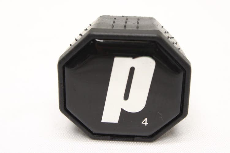 *NOS* PRINCE BLACK / CHROME STYLE TENNIS BUTTCAP. SIZE #4 (4 1/2) + STAPLES