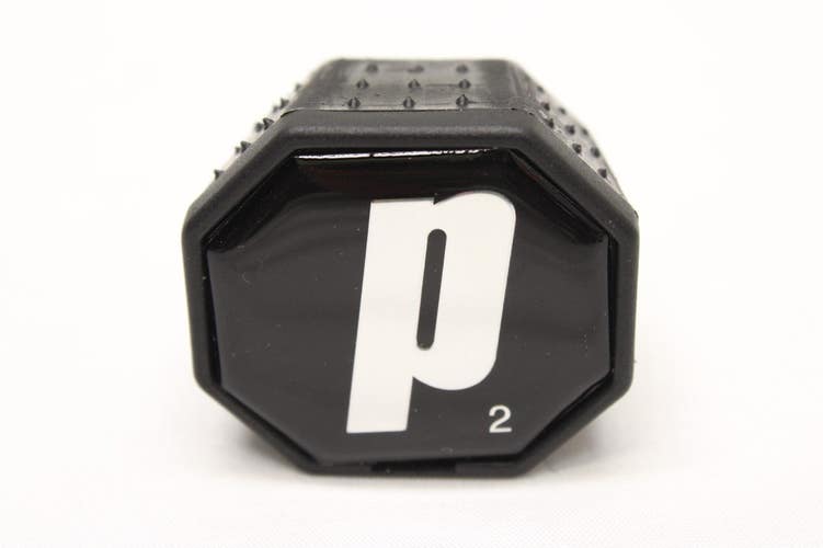 *NOS* PRINCE BLACK / CHROME STYLE TENNIS BUTTCAP. SIZE #2 (4 1/4) + STAPLES