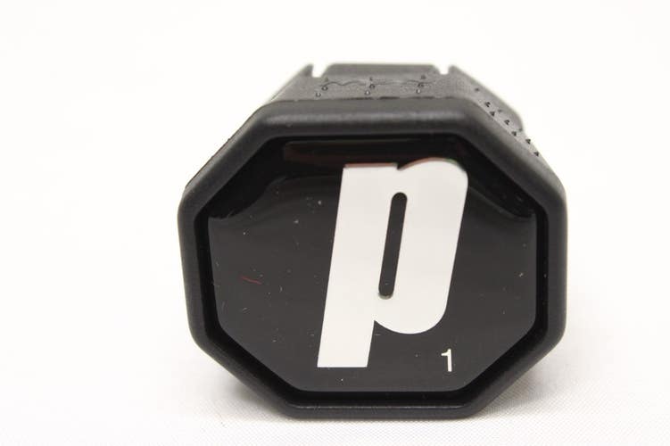 *NOS* PRINCE BLACK / CHROME STYLE TENNIS BUTTCAP. SIZE #1 (4 1/8) + STAPLES