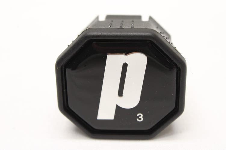*NOS* PRINCE BLACK / CHROME STYLE TENNIS BUTTCAP. SIZE #3 (4 3/8) + STAPLES