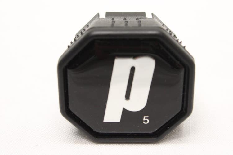 *NOS* PRINCE BLACK / CHROME STYLE TENNIS BUTTCAP. SIZE #5 (4 5/8) + STAPLES
