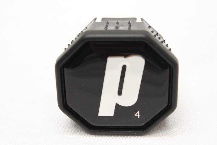 *NOS* PRINCE BLACK / CHROME STYLE TENNIS BUTTCAP. SIZE #4 (4 1/2) + STAPLES