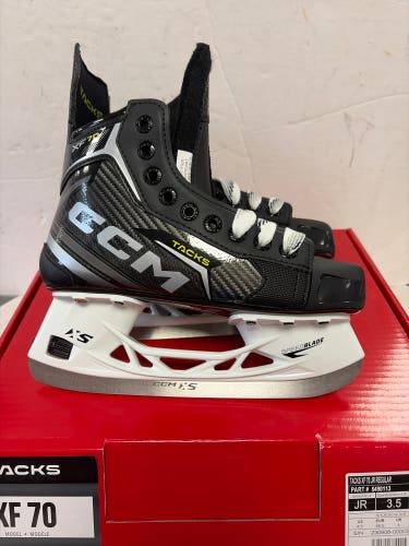 Black 2024 CCM Tacks XF 70 Hockey Skates Regular Width Size 3.5 (New)