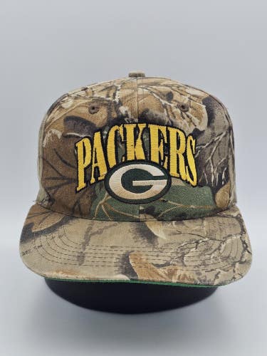 Vintage Green Bay Packers NFL Sport Camouflage Sports Hat Made In USA Snapback