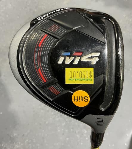 TaylorMade M4 15 #3 Fairway Wood 43" FUJIKURA ATMOS Stiff Flex Graphite USED