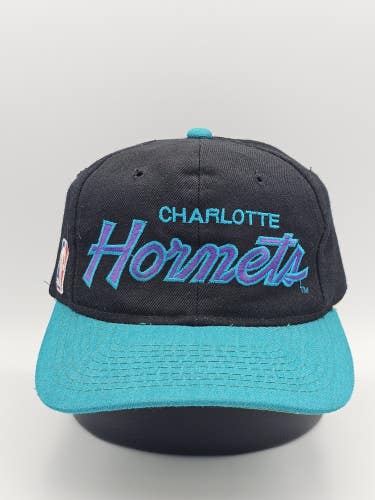 Vintage Charlotte Hornets Sports Specialties Wool Blend Script NBA Hat Snapback