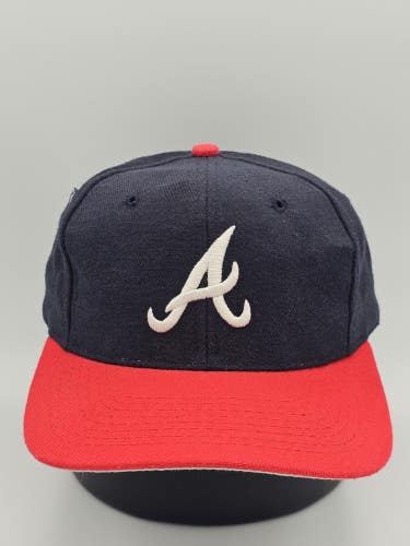 Vintage Atlanta Braves Wool Blend MLB Sports Plain Logo Hat Cap Vtg Snapback