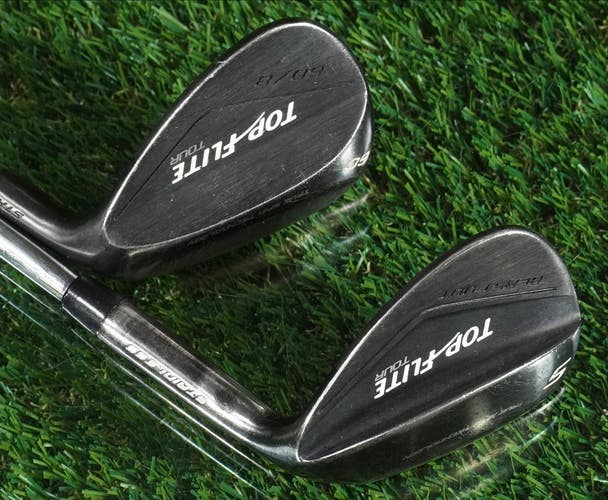 Top Flite Tour Black Wedges Set SW,LW Blast Out Wedge Flex Steel Shaft RH