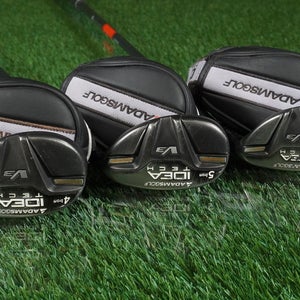 Adams Idea Tech V3 Hybrids Set 4H,5H,6H Bassara 65g Stiff Graphite RH +Covers