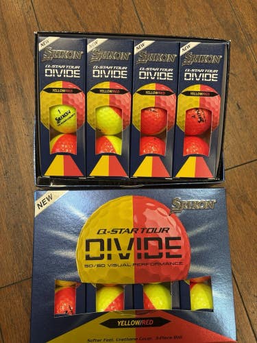 2 Dozen Srixon Q Star Tour Divide Yellow / Red