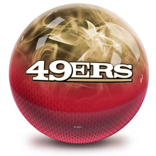 On The Ball Bowling NFL San Francisco 49ers Undrilled Bowling Ball (On Fire, 14l