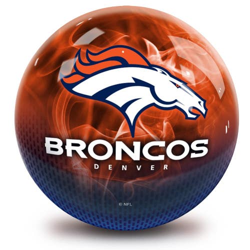 NFL Denver Broncos Undrilled Bowling Ball (On Fire, 15lb)