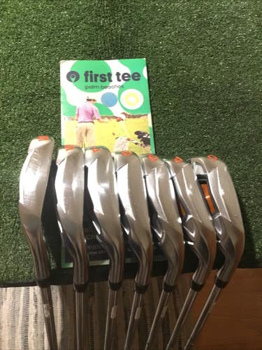 Cobra Amp Orange Irons Set (5-PW-GW) Stiff Dynalite 90 Steel Shafts (STD +1/2)