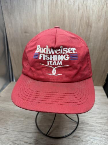 Vintage Budweiser fishing Team hat made in the USA Flaws