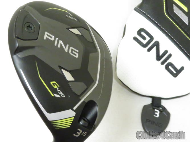 PING G430 MAX Fairway 15 3 Wood TOUR 2.0 Chrome 75 Stiff Flex +Cover MINT