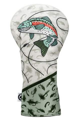Pins & Aces Trout Driver Headcover (White/Green) Golf 2025 NEW