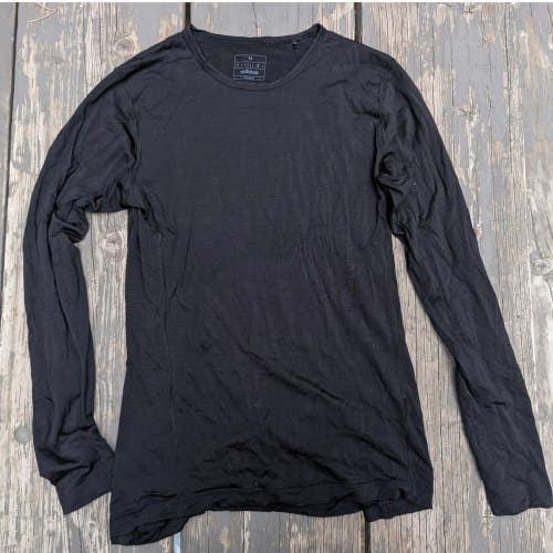 Adidas Men's M Black Base Layer Long Sleeve Shirt 60% Wool Lyocell Thermal