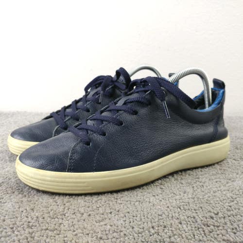 ECCO Soft 7 Mens Size 40 EU Shoes Blue Leather Low Top Sneakers Casual