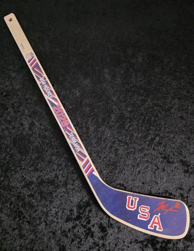 Devils JACK HUGHES Signed Auto Team USA 2026 Olympics Mini Hockey Stick Fanatics