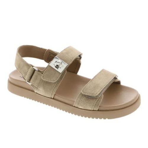 Steve Madden Mona Strappy Womens US 7.5 Beige Leather Comfort Sandal ZOGG3371