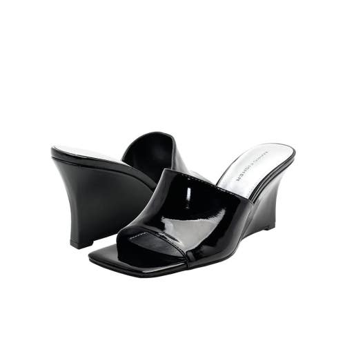Marc Fisher Rollo Sandals Women's US 8.5 M Black Square Toe Wedge Heel ZOGG3181