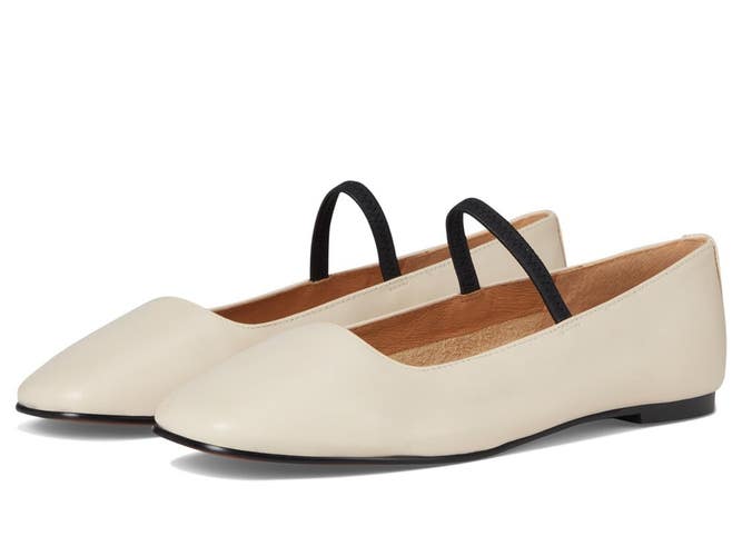 Madewell The Greta NN044 Ballet Flat Women's 9.5 M Ecru Leather Slip On ZOGG3326