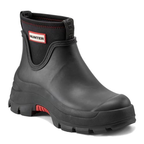 Hunter Eloise Women's US 8 M Black Lug Sole Waterproof Ankle Rain Boots ZOGG3229