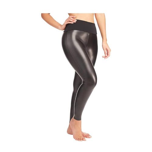 Red Hot By Spanx All Over Faux Leather Legging Women Large Black Shaping JZZ1345