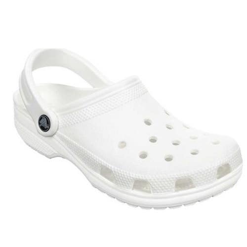 Crocs Classic 10001-100 Clogs Mens US 12 White Ventilation Holes Sandal JZZ1323