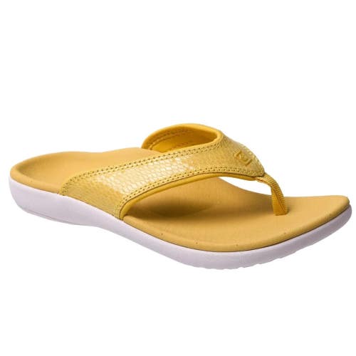 Spenco Yumi Gecko Flip Flop Womens 9 Yellow Comfort Slip On Thong Sandal JZZ1328